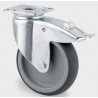 21-304 Rueda 3" giratoria con freno, montaje placa