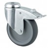 21-346 Rueda 4" ojillo con freno, giratoria