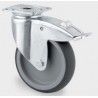 21-348 Rueda 4" giratoria con freno, montaje placa